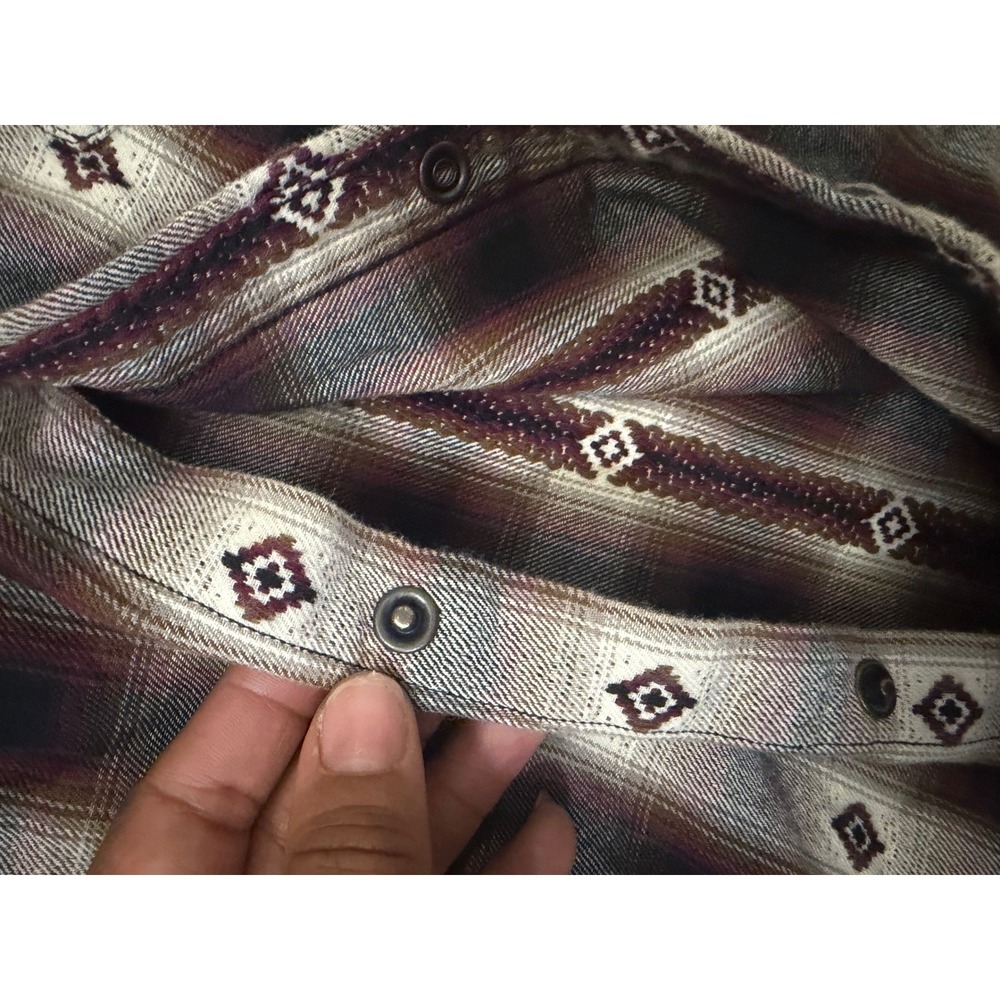 Cody James Mens Large Western Plaid Diamond Embroidered Button Up Shirt - Picture 11 of 15